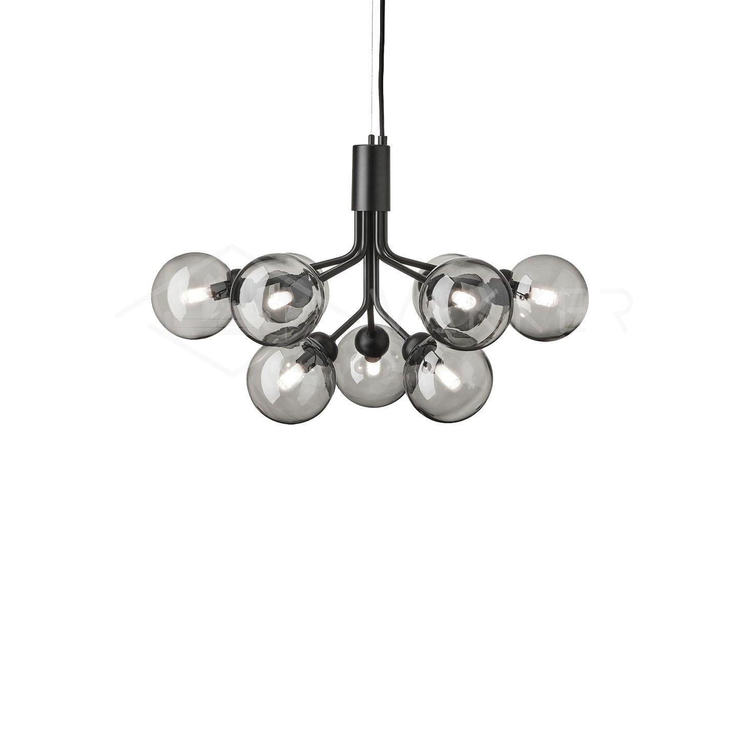 Lustra Pendant Lamp Glass Globe Cluster Brass