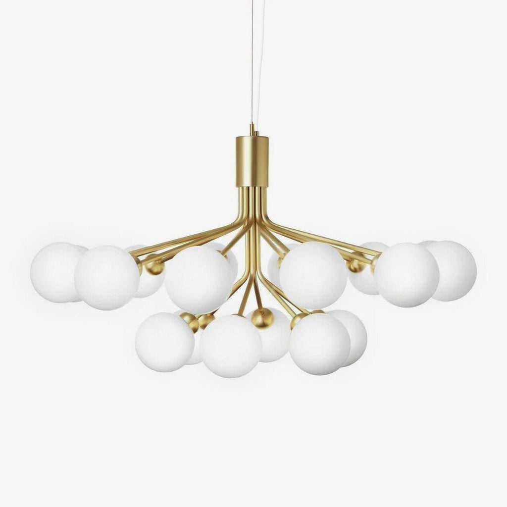 Lustra Pendant Lamp Glass Globe Cluster Brass