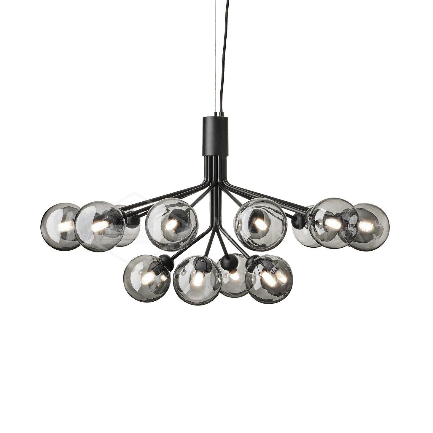 Lustra Pendant Lamp Glass Globe Cluster Brass