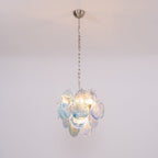 Aurora Chandelier Aqua Blue Murano Glass Disc Coastal