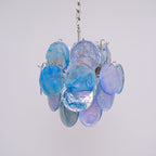 Aurora Chandelier Aqua Blue Murano Glass Disc Coastal