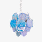 Aurora Chandelier Aqua Blue Murano Glass Disc Coastal