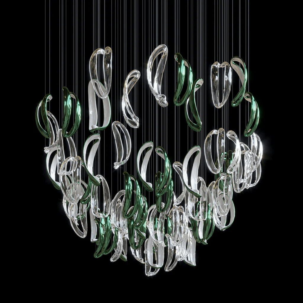 Cascading Contemporary Glass Chandelier