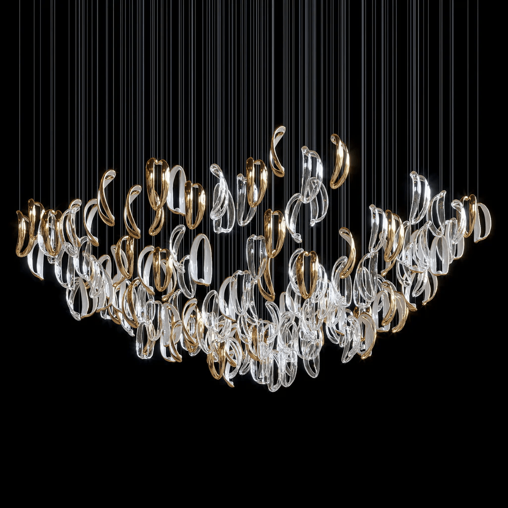Cascading Contemporary Glass Chandelier
