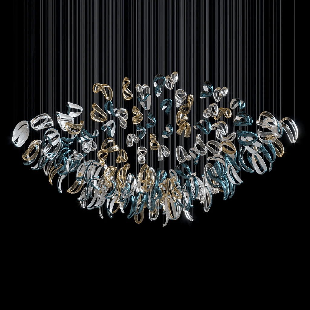 Cascading Contemporary Glass Chandelier