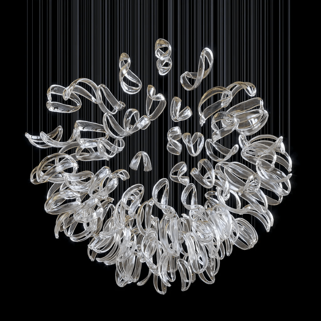 Cascading Contemporary Glass Chandelier