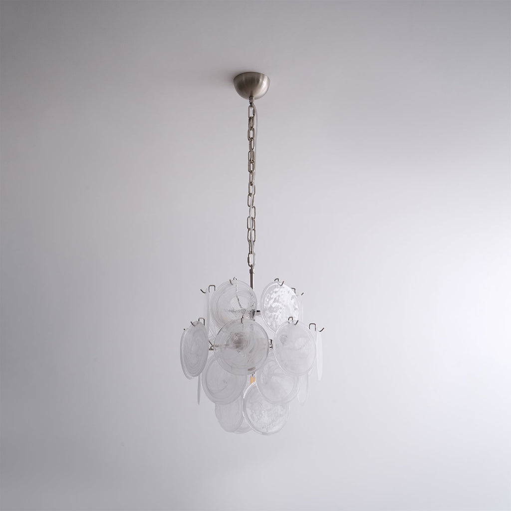 Aurora Chandelier Apricot Murano Glass Disc Layered Artistic