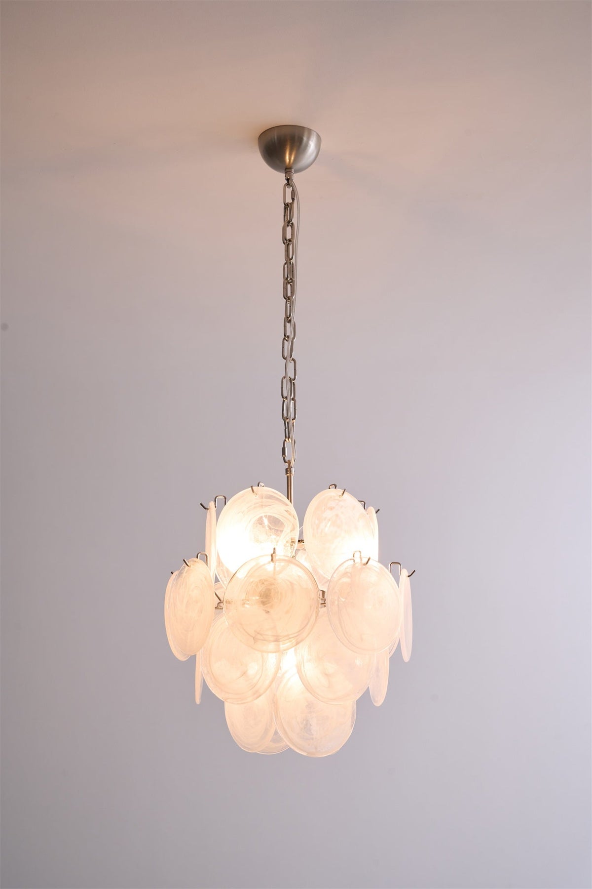 Aurora Chandelier Apricot Murano Glass Disc Layered Artistic