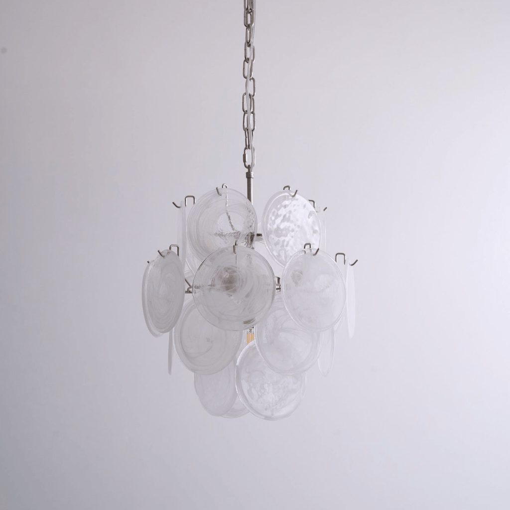 Aurora Chandelier Apricot Murano Glass Disc Layered Artistic