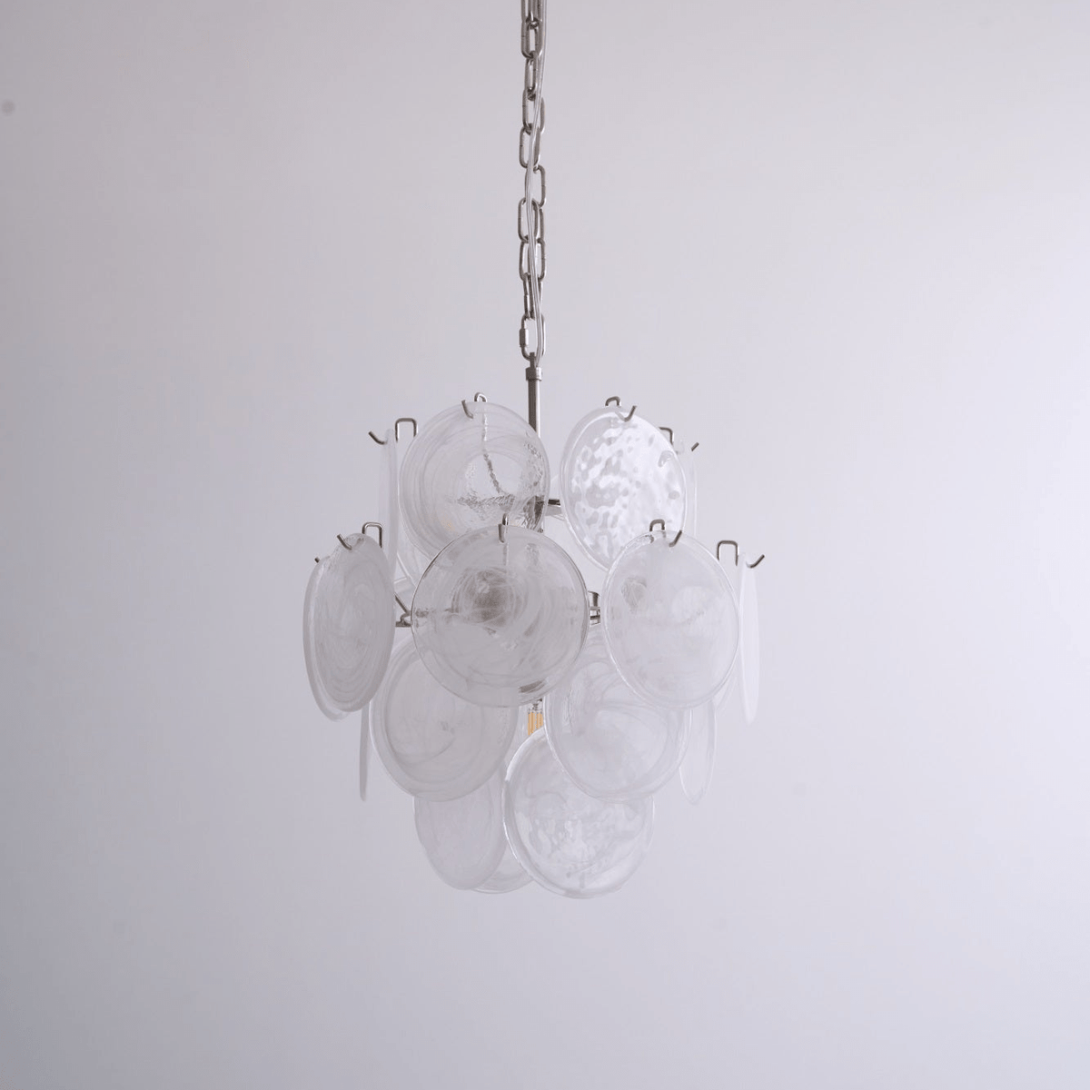 Aurora Chandelier Apricot Murano Glass Disc Layered Artistic