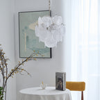 Aurora Chandelier Apricot Murano Glass Disc Layered Artistic