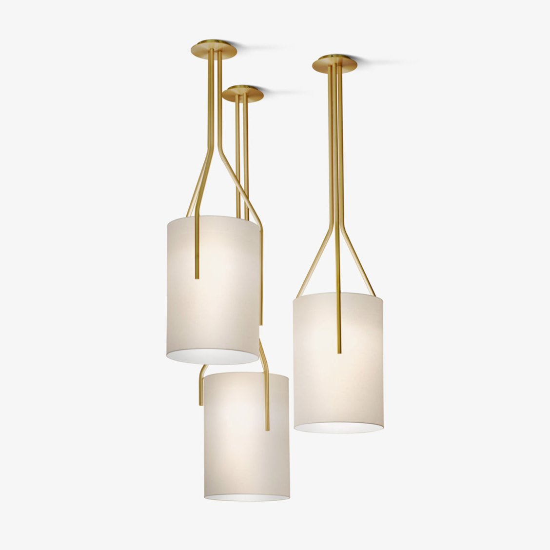 Lustra Chandelier LED 3-Lights Brass Modern