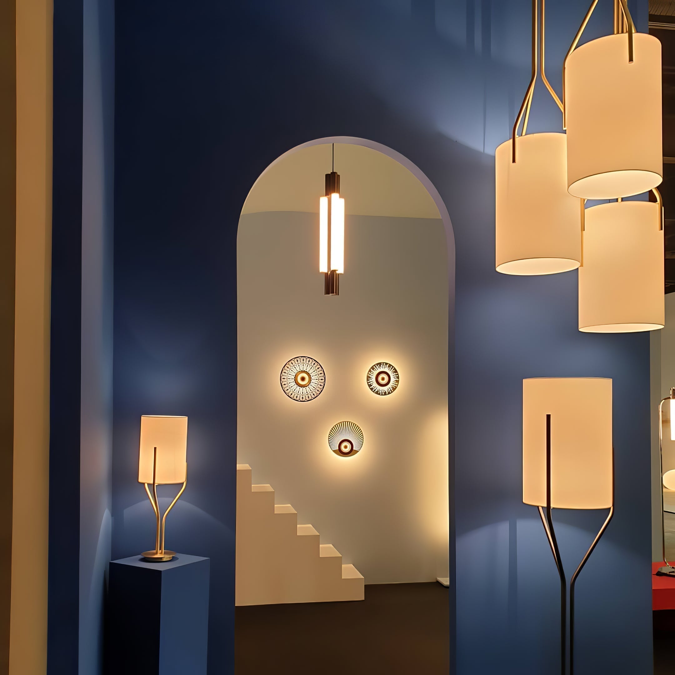 Lustra Chandelier LED 3-Lights Brass Modern