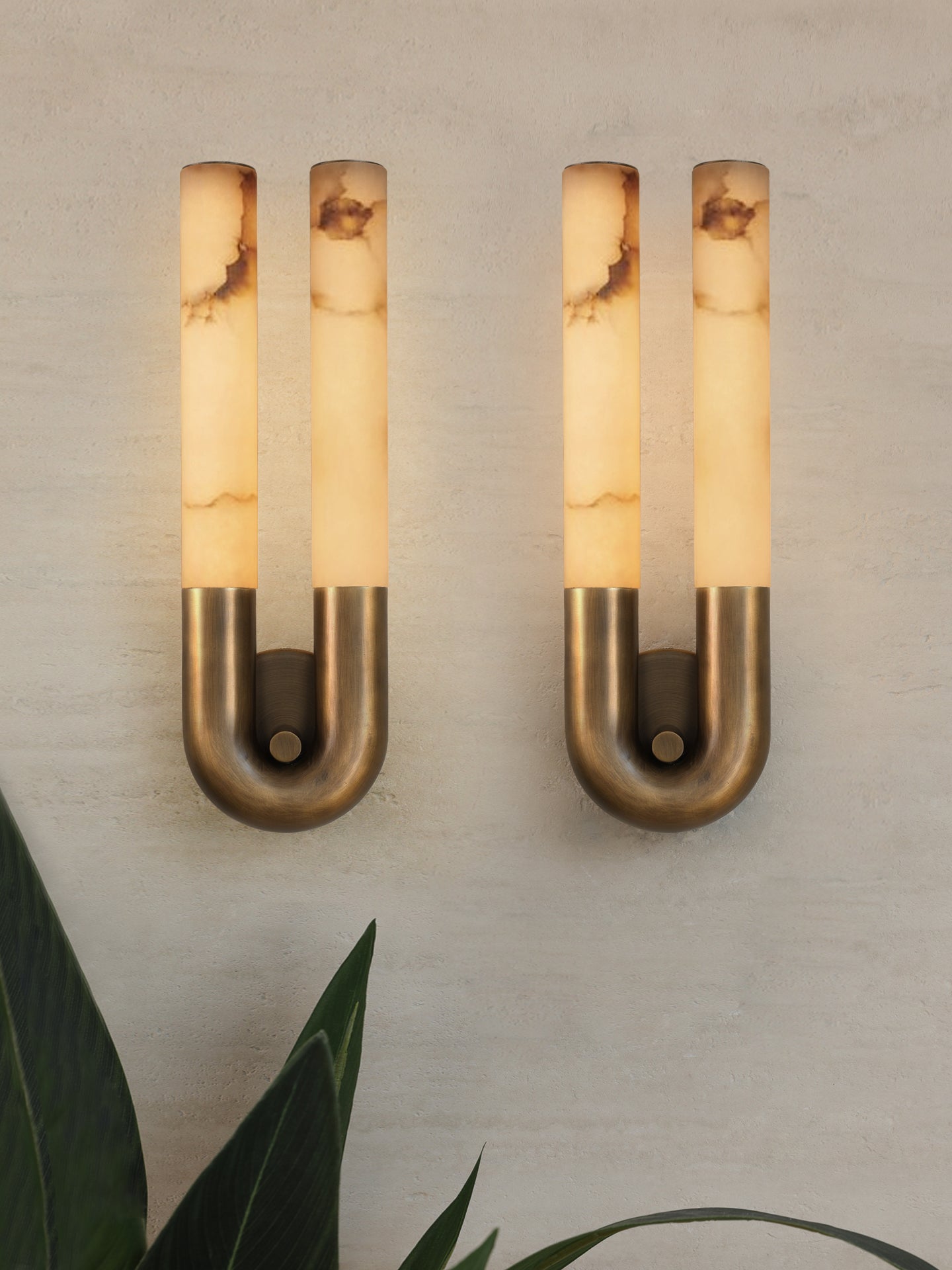 Arch Modern Alabaster & Metal Wall Light