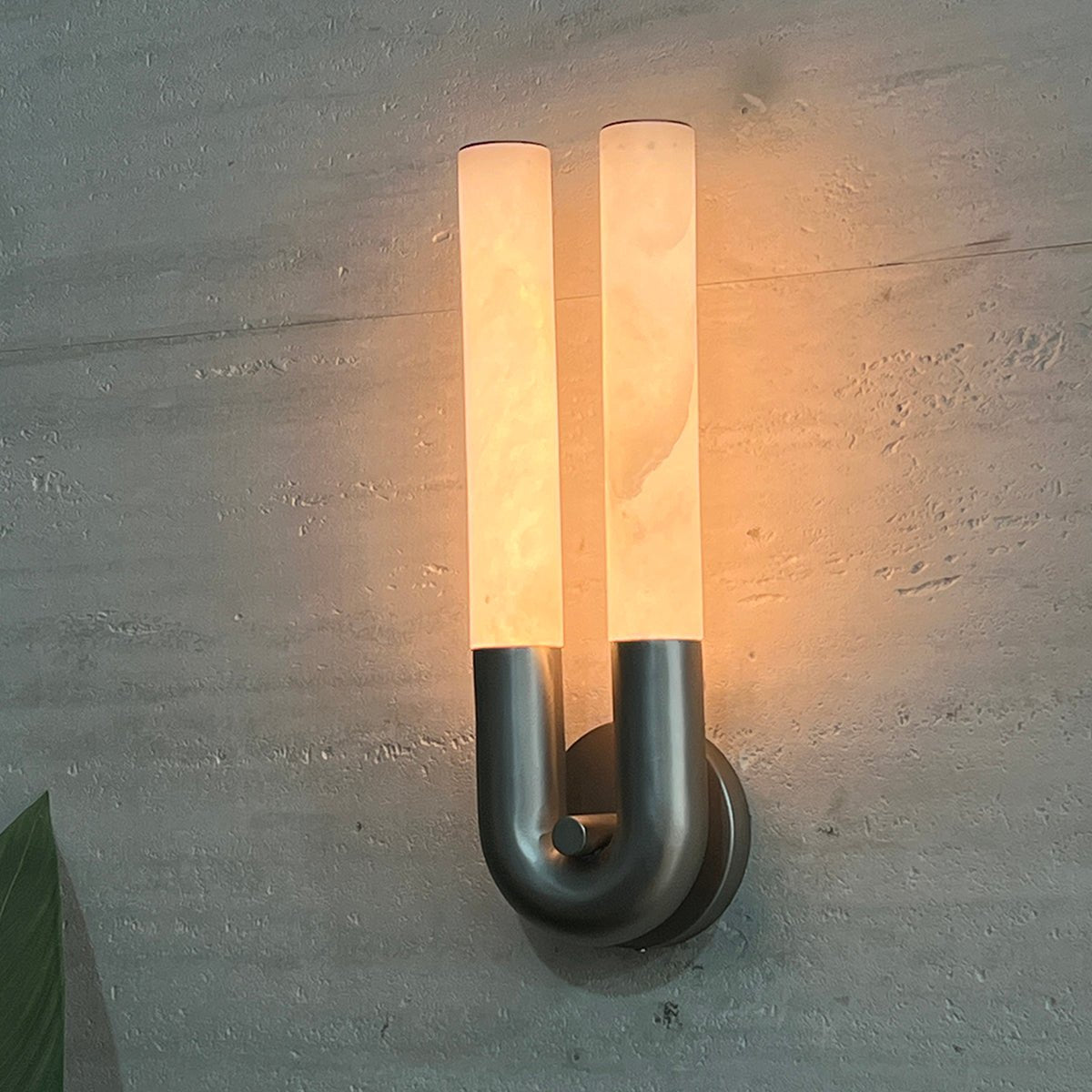 Arch Modern Alabaster & Metal Wall Light