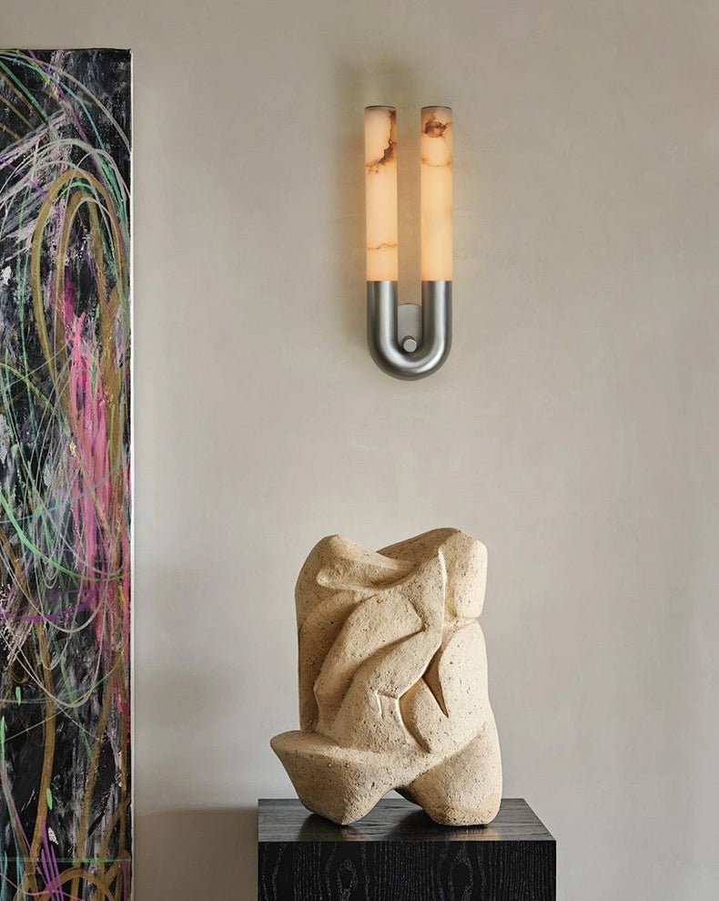 Arch Modern Alabaster & Metal Wall Light