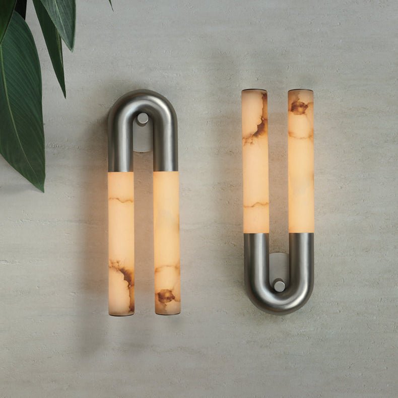 Arch Modern Alabaster & Metal Wall Light