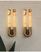 Arch Modern Alabaster & Metal Wall Light