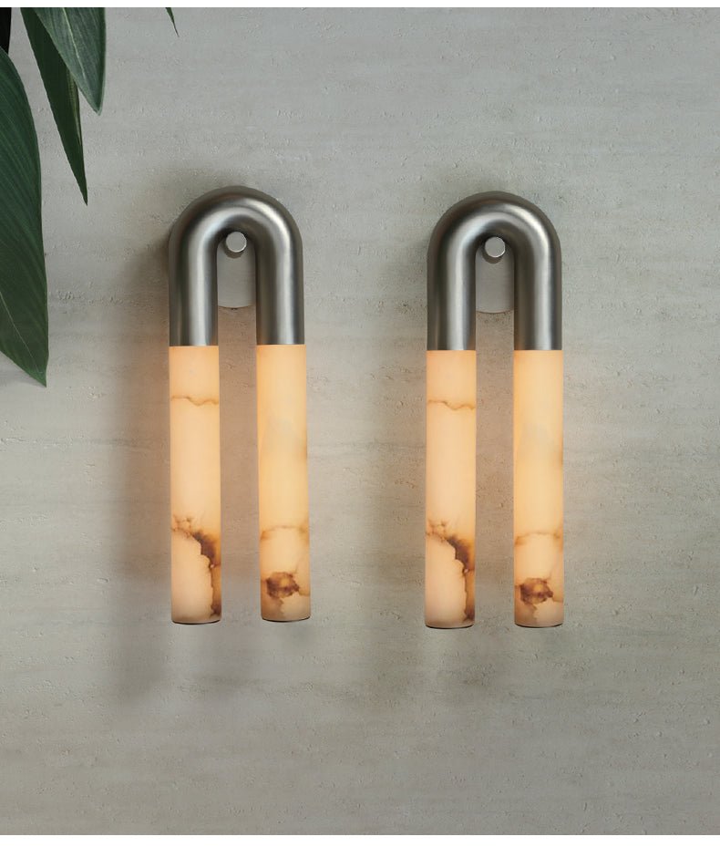 Arch Modern Alabaster & Metal Wall Light