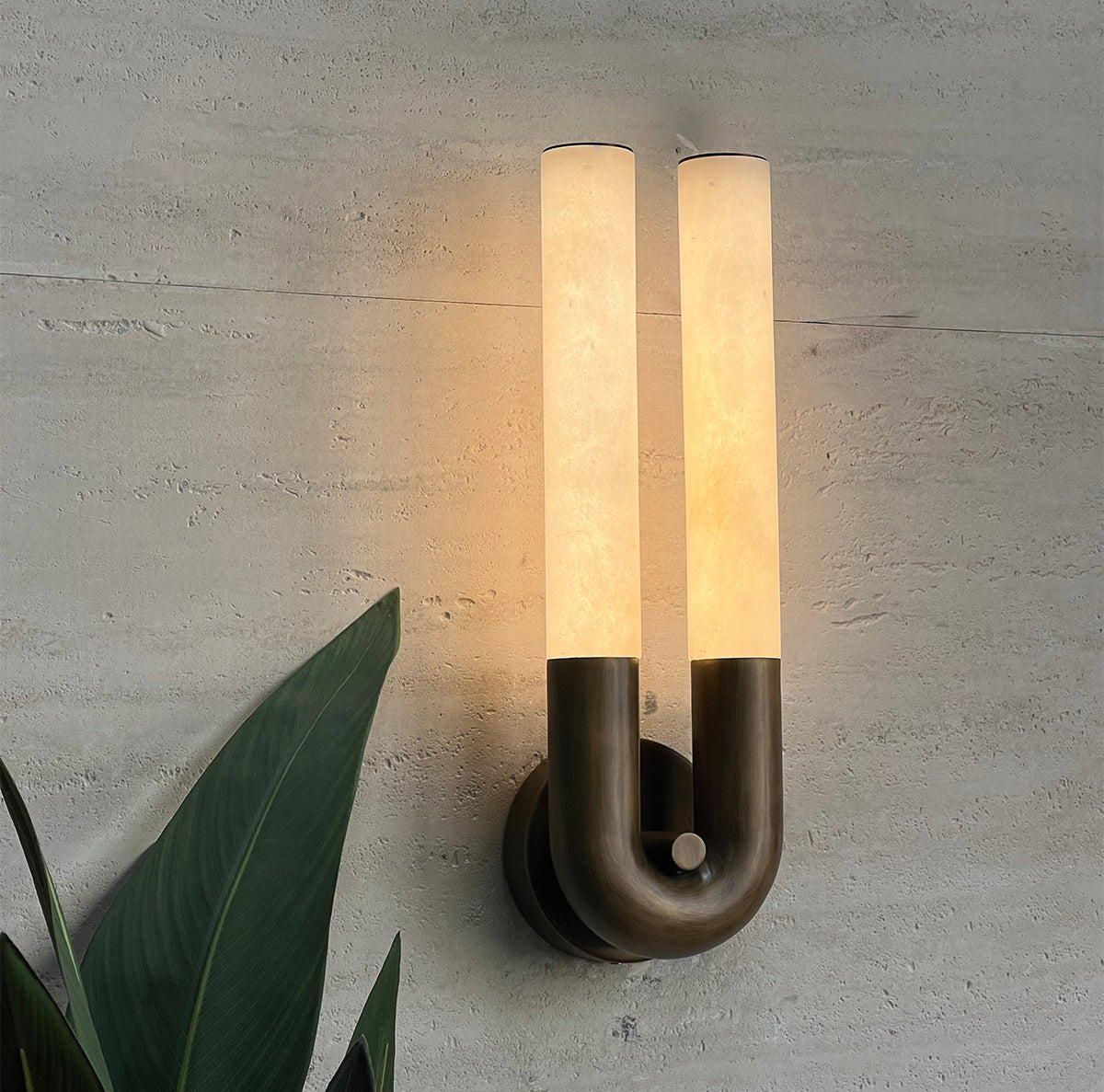 Arch Modern Alabaster & Metal Wall Light