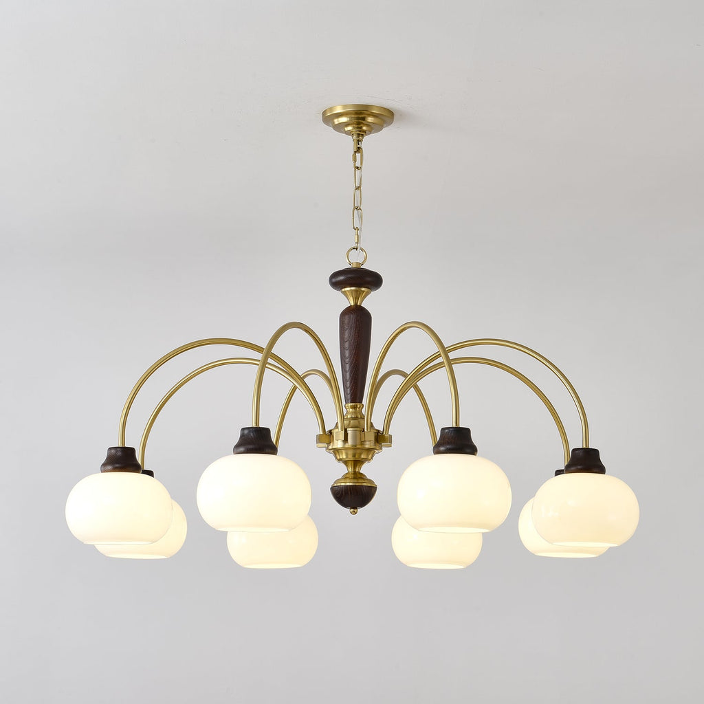 Aurora Chandelier Arched Globe White Shade