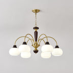 Aurora Chandelier Arched Globe White Shade