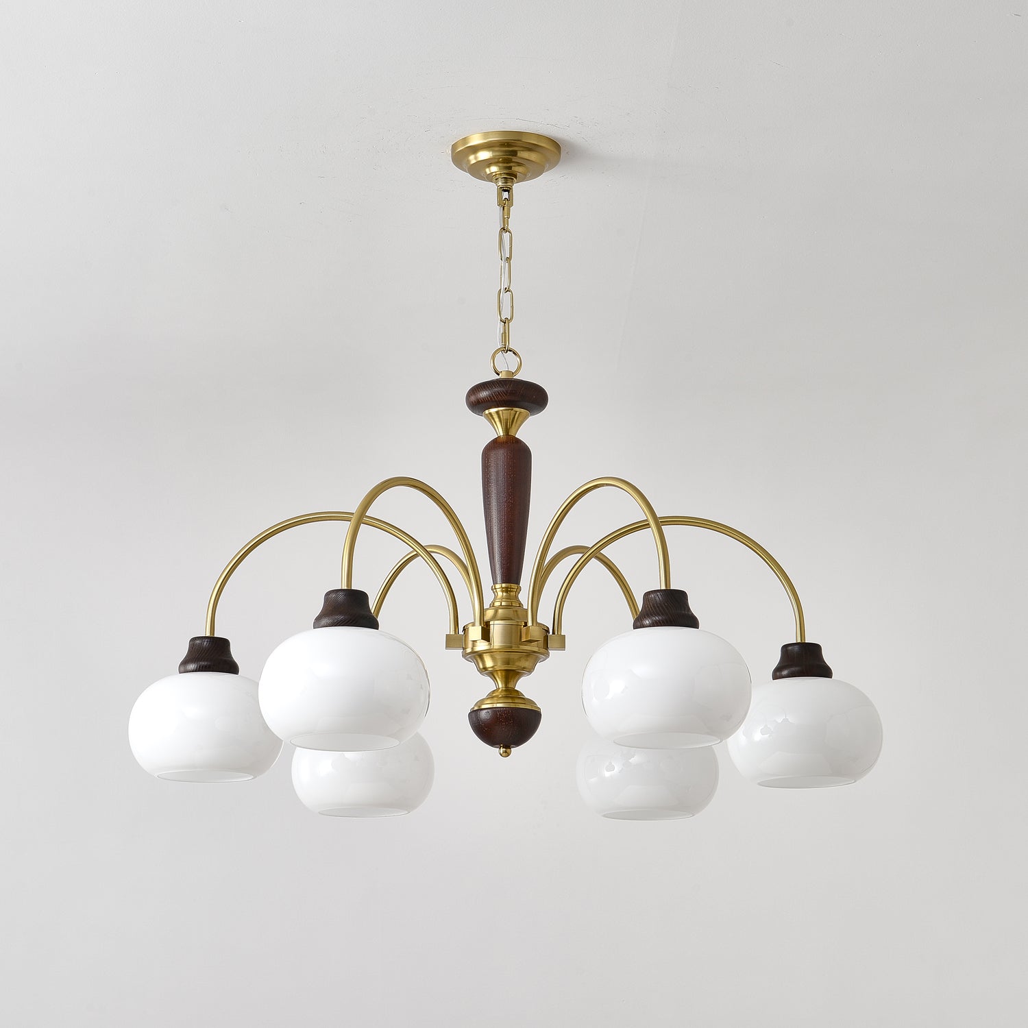 Aurora Chandelier Arched Globe White Shade