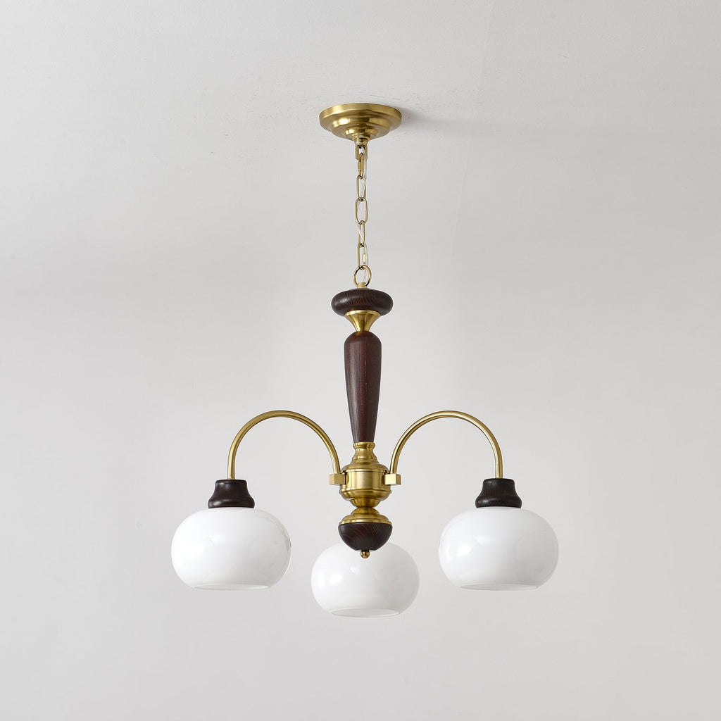Aurora Chandelier Arched Globe White Shade