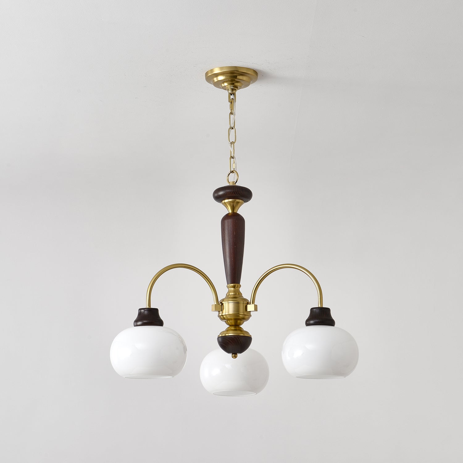Aurora Chandelier Arched Globe White Shade