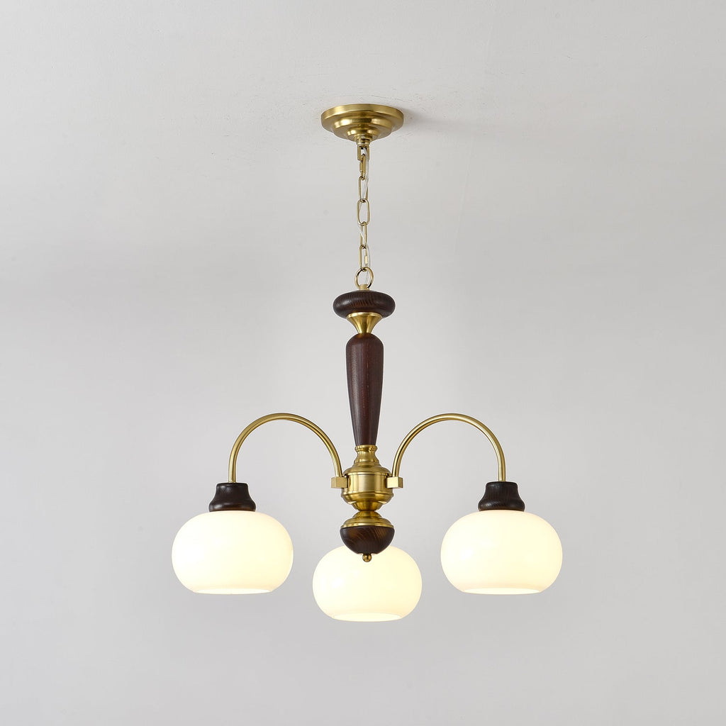 Aurora Chandelier Arched Globe White Shade