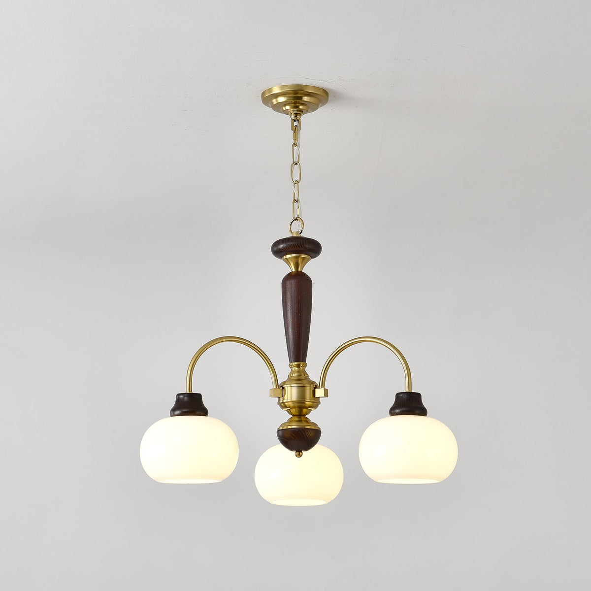 Aurora Chandelier Arched Globe White Shade