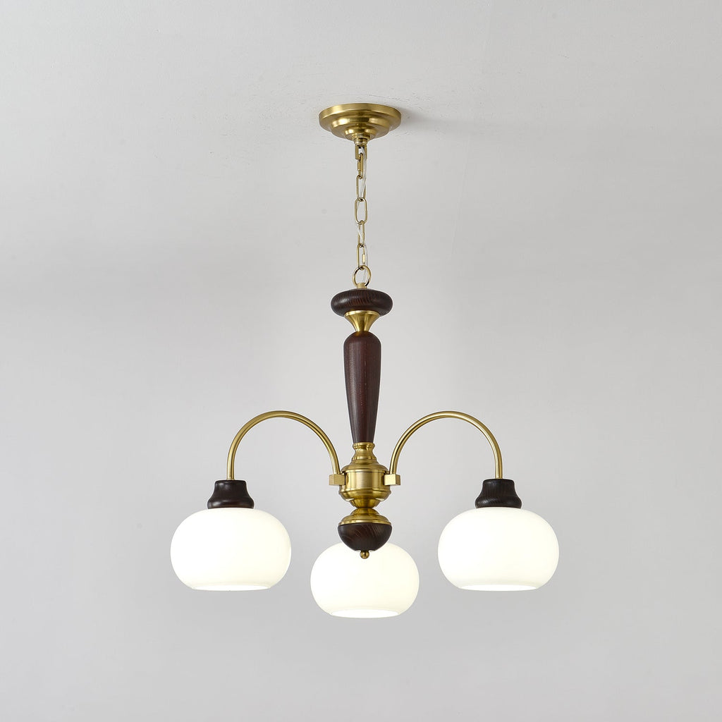 Aurora Chandelier Arched Globe White Shade