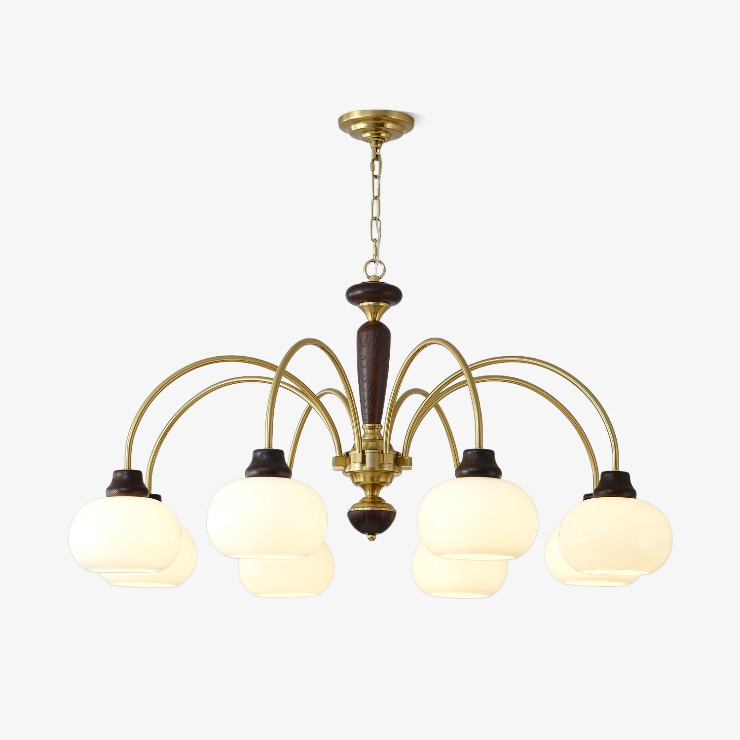 Aurora Chandelier Arched Globe White Shade