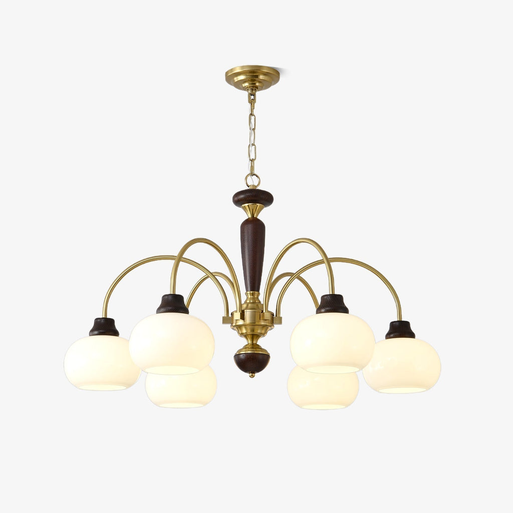 Aurora Chandelier Arched Globe White Shade