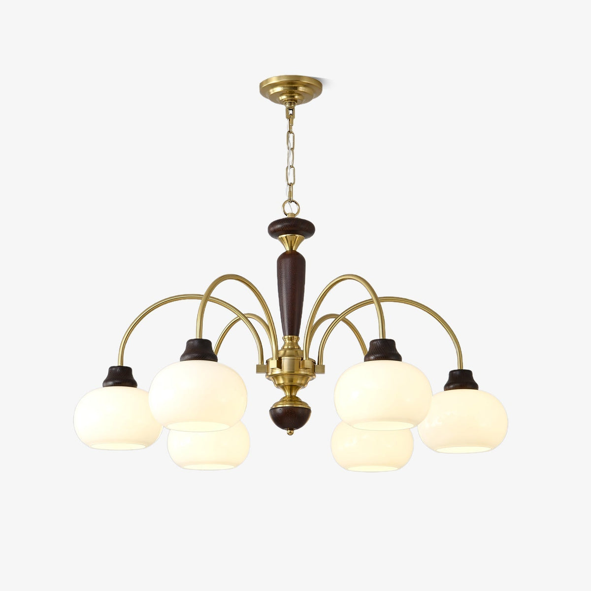 Aurora Chandelier Arched Globe White Shade