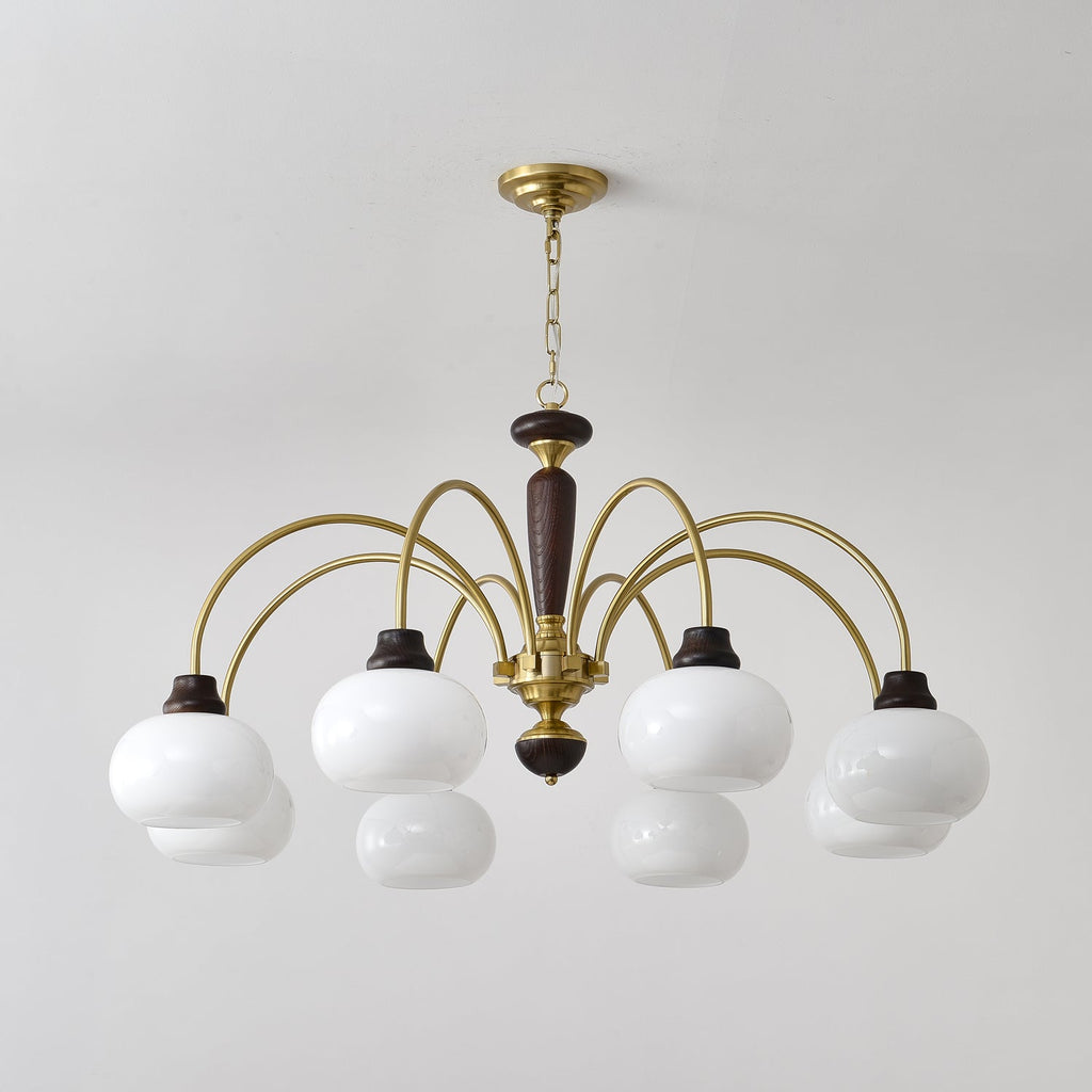 Aurora Chandelier Arched Globe White Shade