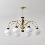 Aurora Chandelier Arched Globe White Shade