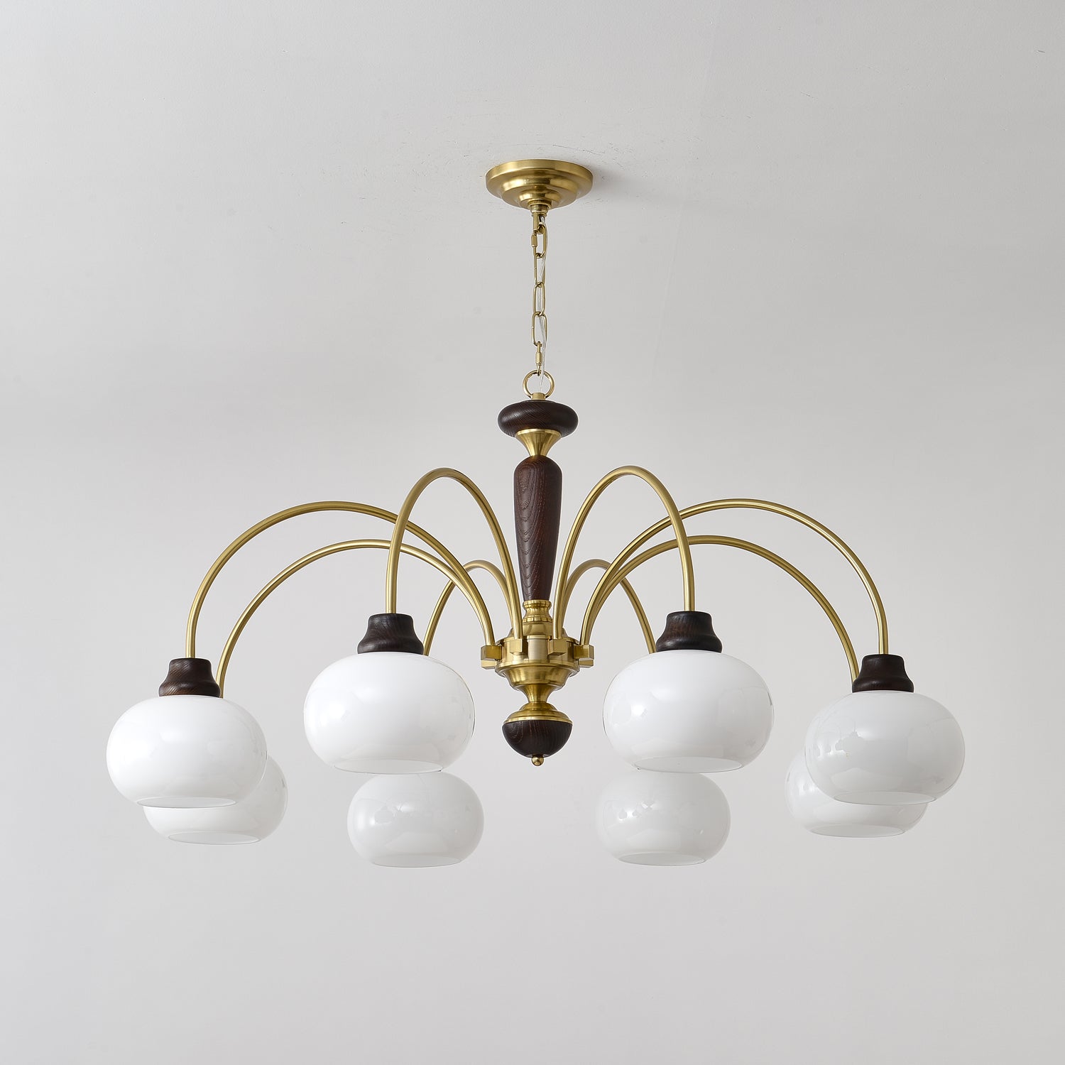 Aurora Chandelier Arched Globe White Shade
