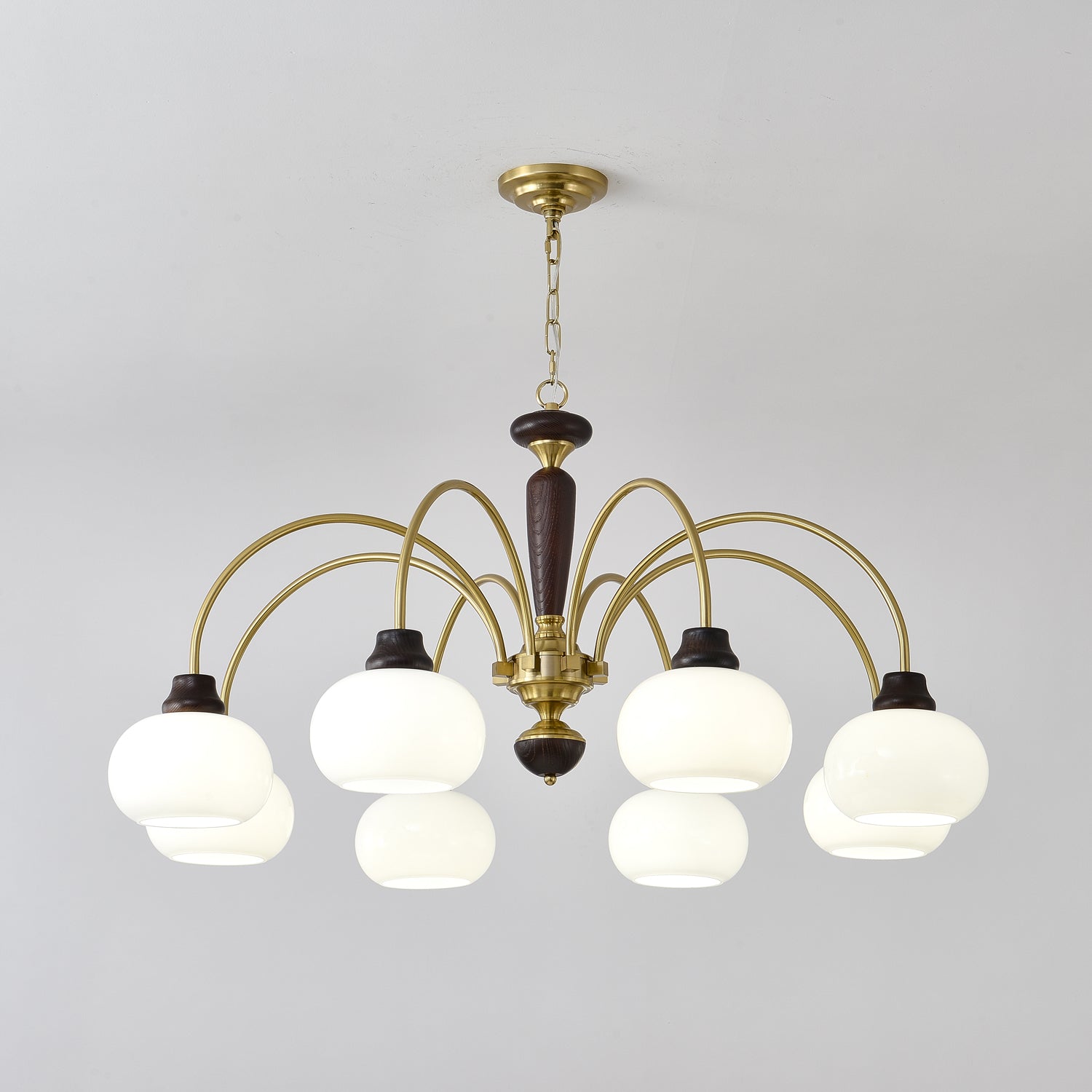Aurora Chandelier Arched Globe White Shade