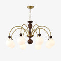Lustra Pendant Lamp Walnut Brass Globe Vintage