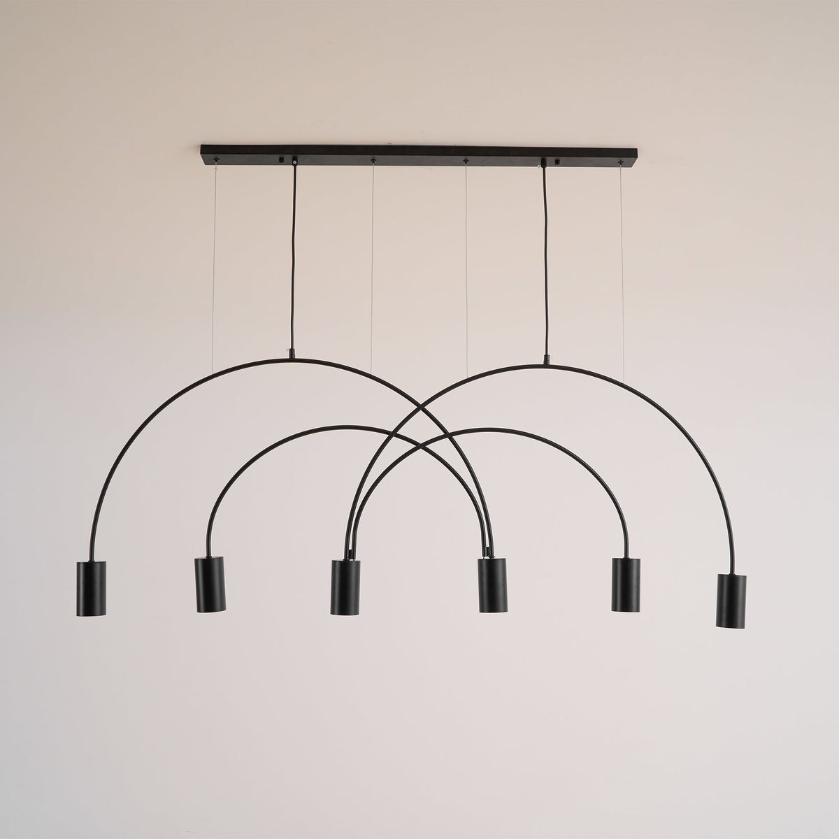 Solara Pendant Lamp Overlapping Cylinder Minimalist Dining Room