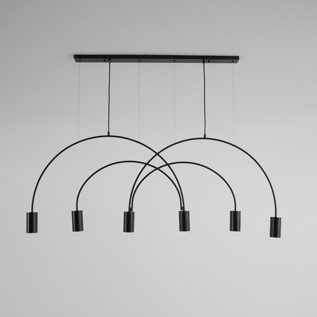 Solara Pendant Lamp Overlapping Cylinder Minimalist Dining Room