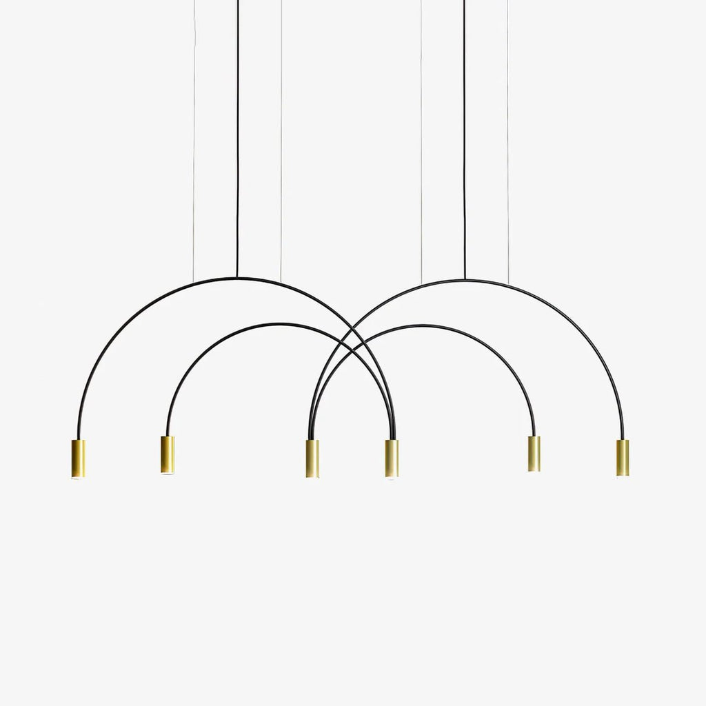 Solara Pendant Lamp Overlapping Cylinder Minimalist Dining Room
