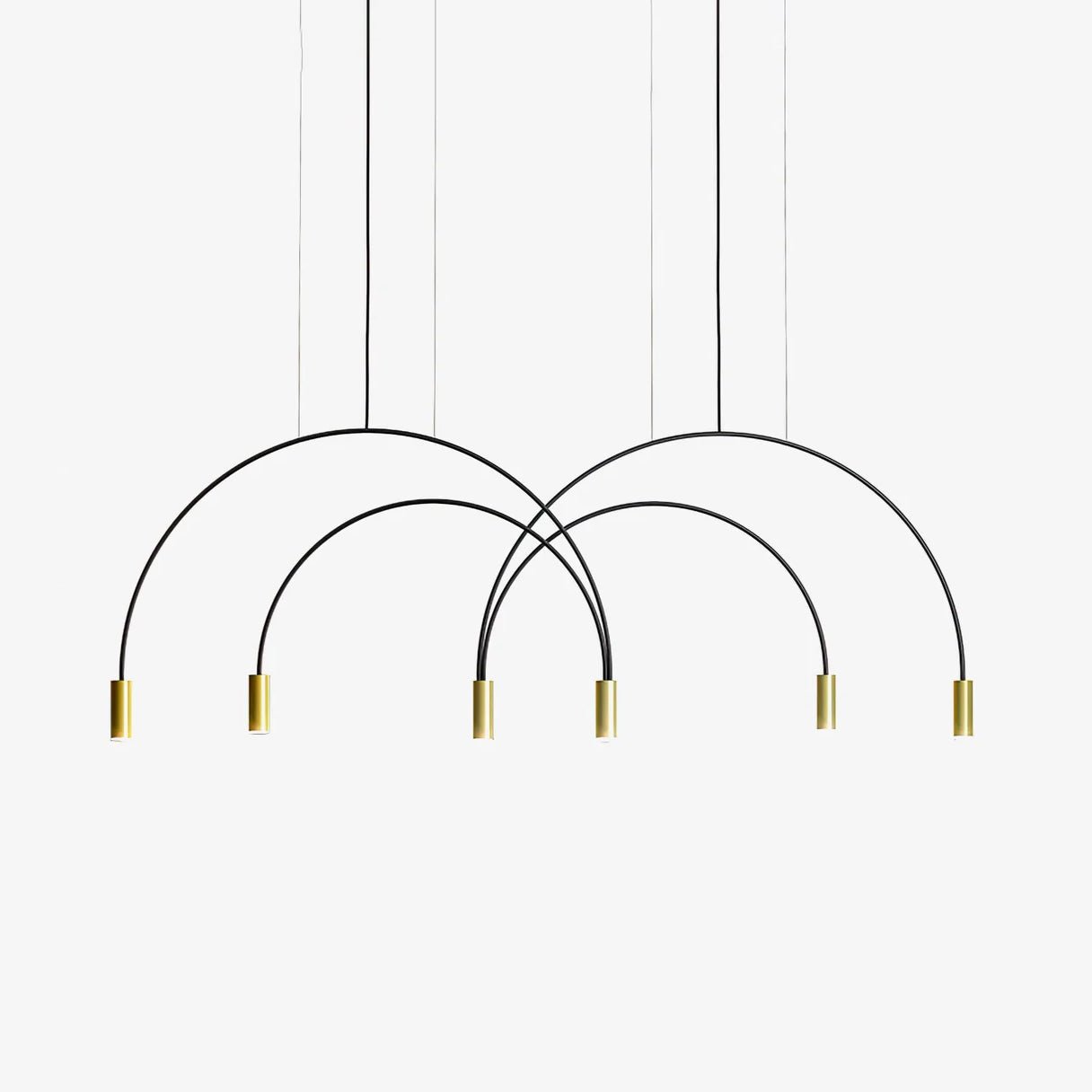 Solara Pendant Lamp Overlapping Cylinder Minimalist Dining Room