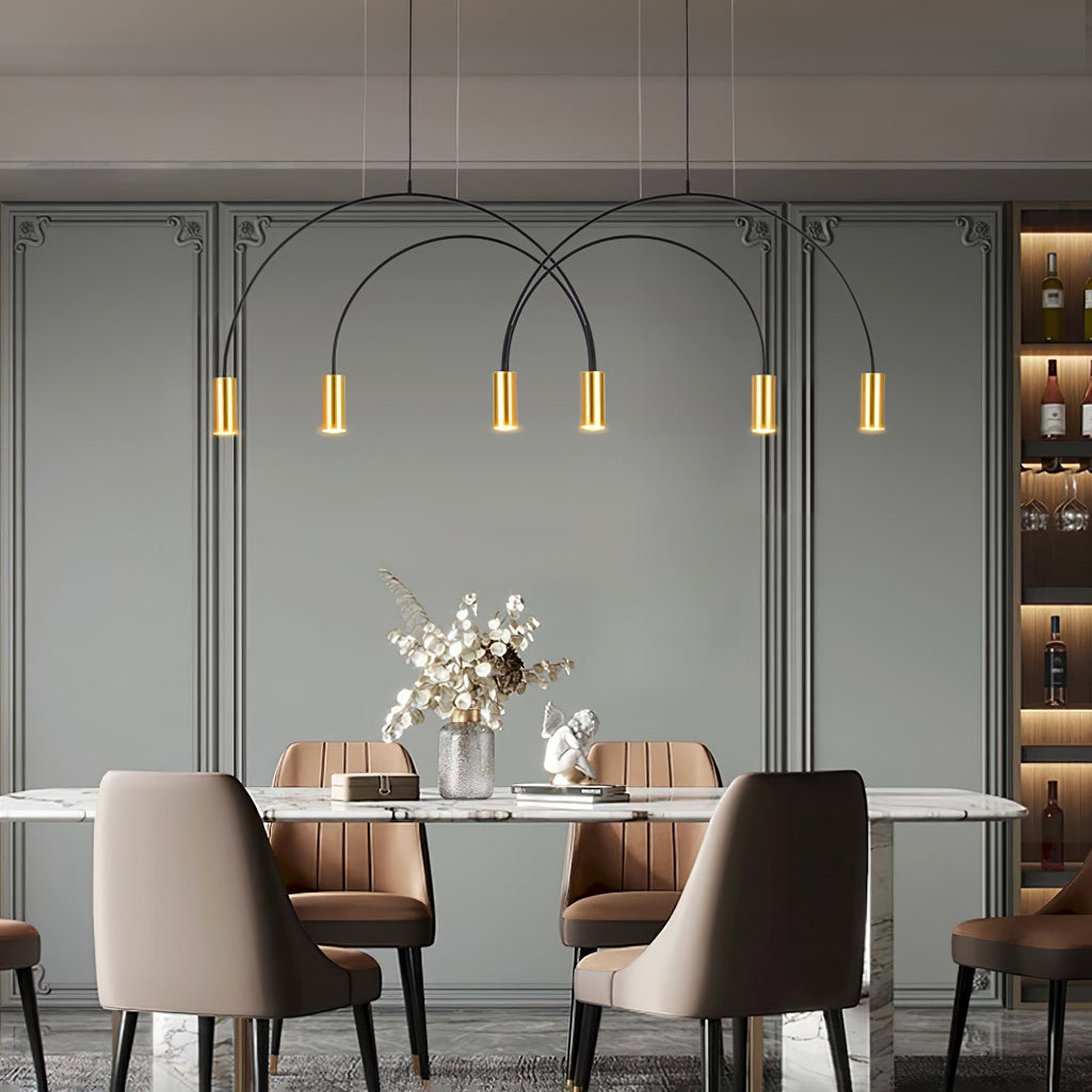 Solara Pendant Lamp Overlapping Cylinder Minimalist Dining Room