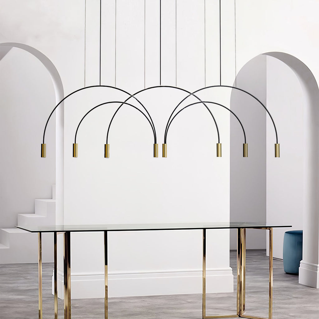 Solara Pendant Lamp Overlapping Cylinder Minimalist Dining Room