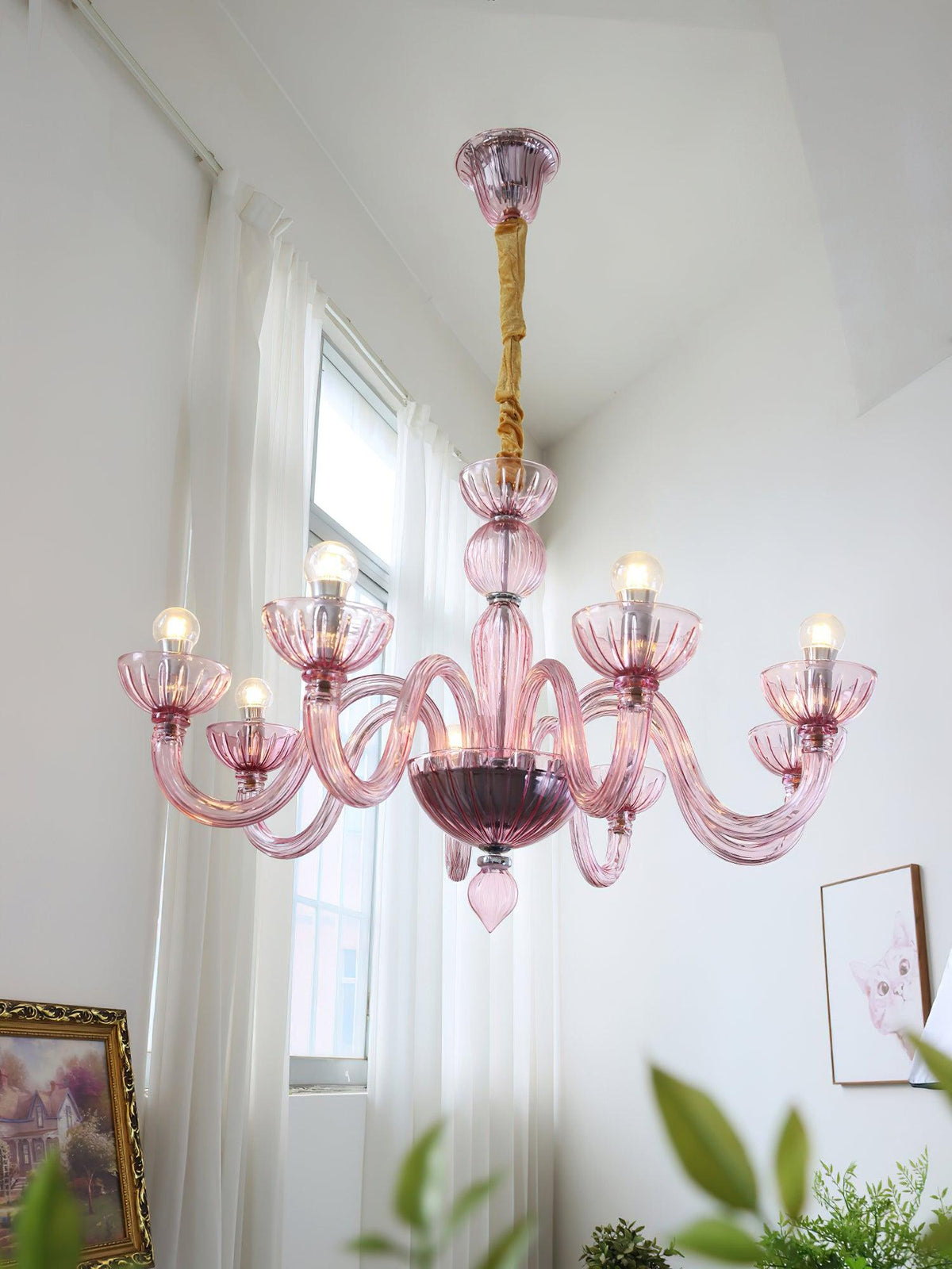 Lustra Chandelier Murano Glass Elegant Handcrafted