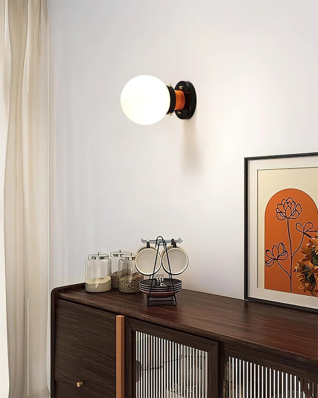 Aria Ceiling Lamp Globe Glass Orange