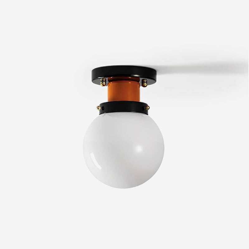 Aria Ceiling Lamp Globe Glass Orange