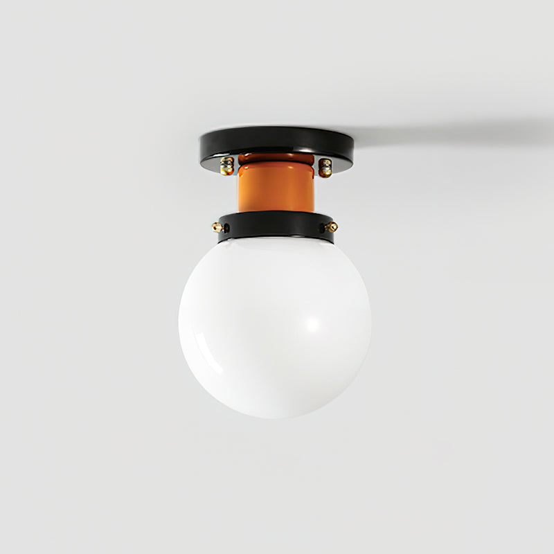 Aria Ceiling Light Spherical Glass Orange Black